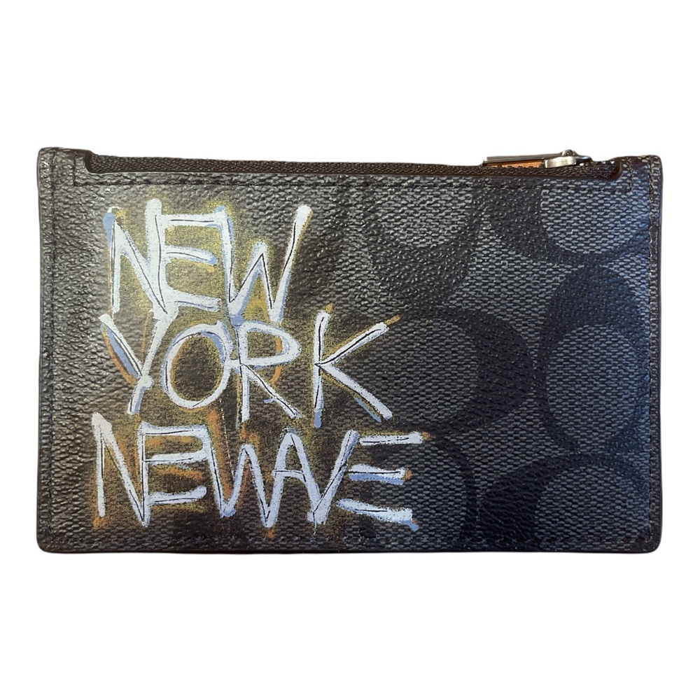 Coach X Jean Michel Basquiat Zip Card Case In Signature Canvas